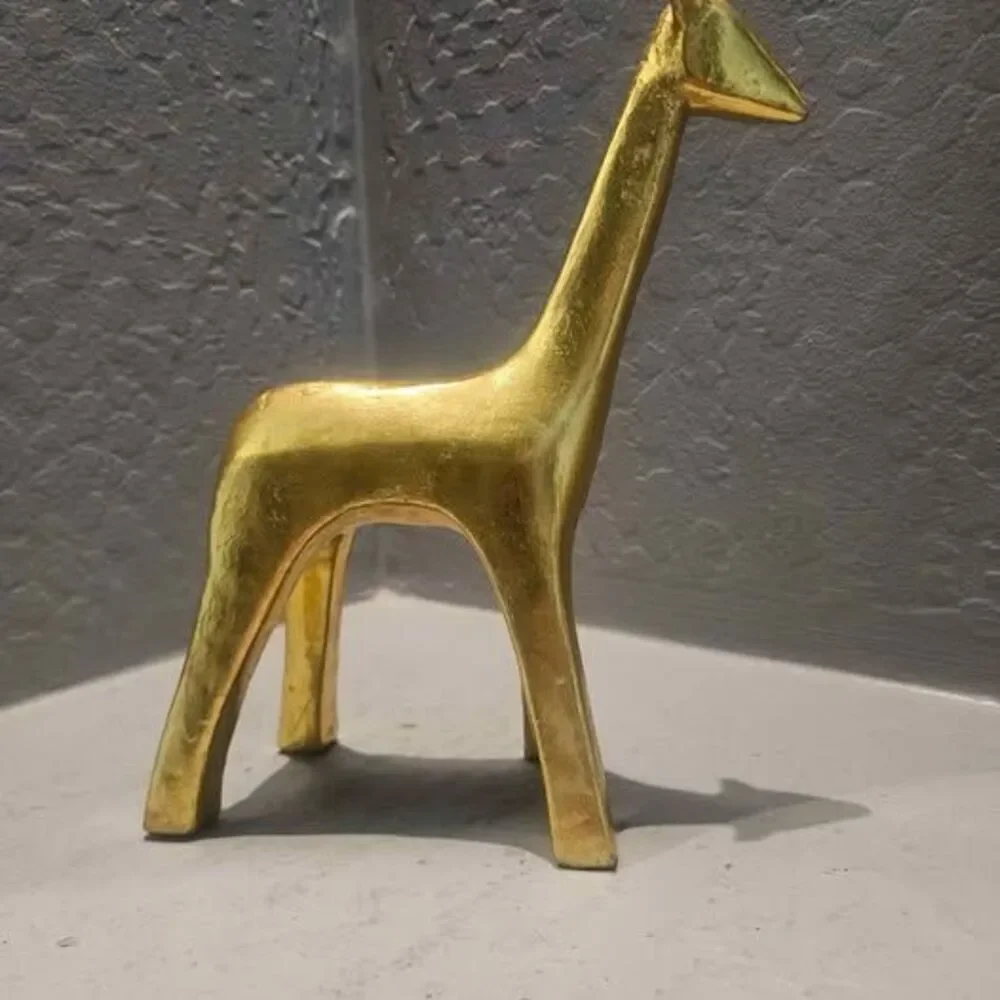Vintahe Ceramic Anstract Golden Giraffe Figurine 9